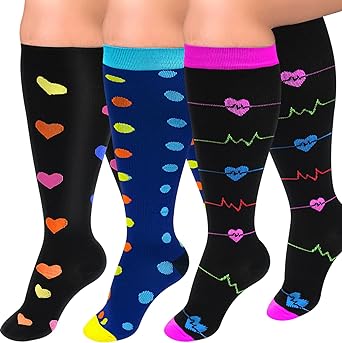 Photo 1 of Diu Life 3 Pairs Plus Size Compression Socks for Women and Men Wide Calf Extra Knee High Support for Circulation