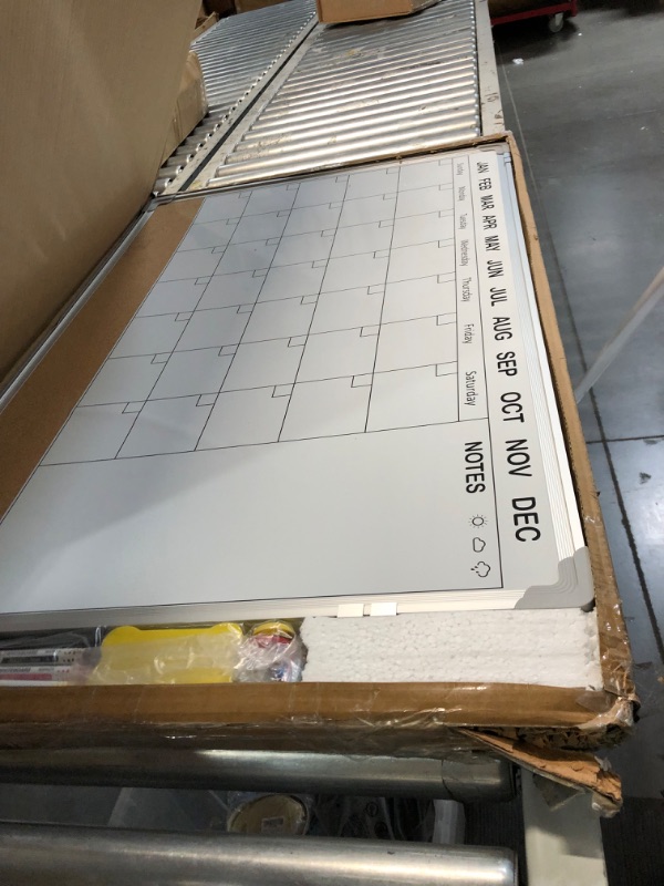 Photo 3 of EAONE Monthly Whiteboard Calendar and Cork Board Combo for Wall, 36" X 24" Double-Sided Magnetic Dry Erase Board