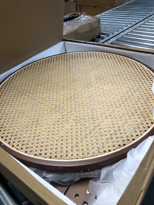 Photo 4 of Tiita Rattan Coffee Table, Large Round End Table, 27.6 Inch Modern Side Table