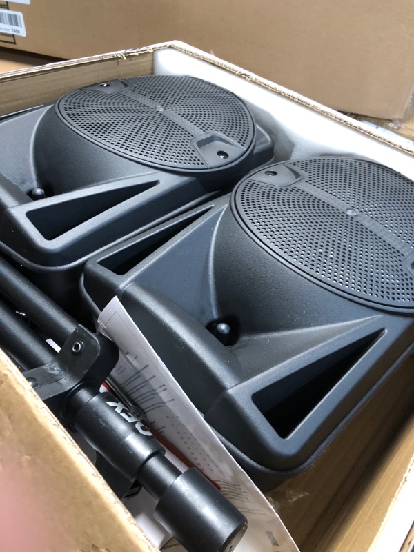 Photo 2 of ***USED - LIKELY MISSING PARTS - UNABLE TO VERIFY FUNCTIONALITY***
PBX-800TWS 8-Inch Bluetooth Stereo PA System Comes with 2X 8 Speakers and 2X Stands, 2X Microphones, and a Remote Control