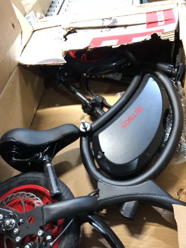 Photo 4 of Jetson Bolt Folding Electric Ride-On Bike, Easy-Folding, Built-in Carrying Handle, Twist Throttle, Up to 15.5 MPH, Ages 13+
