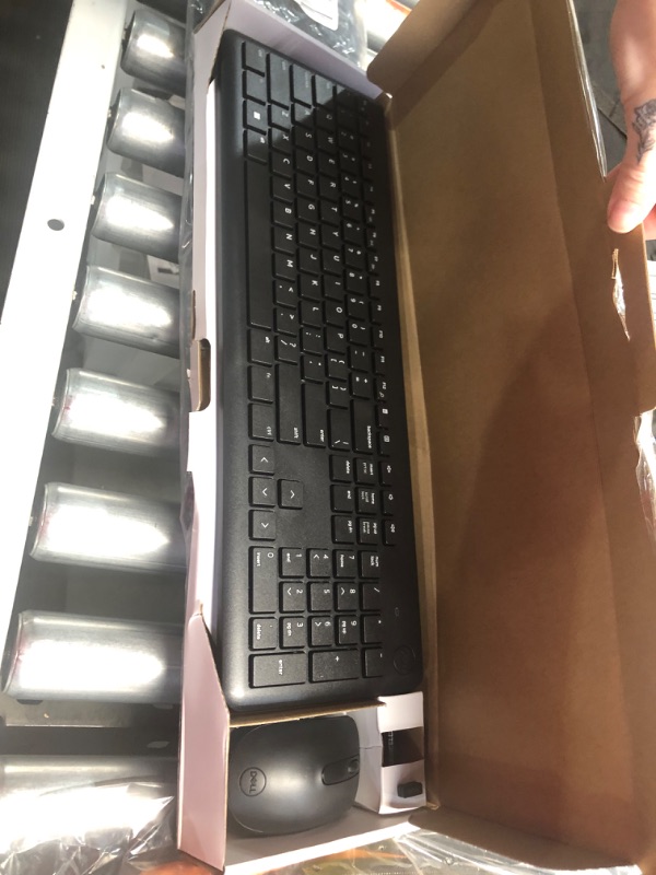 Photo 2 of Dell Wireless Keyboard and Mouse - KM3322W, Wireless - 2.4GHz, Optical LED Sensor, Mechanical Scroll, Anti-Fade Plunger Keys, 6 Multimedia Keys, Tilt Leg - Black