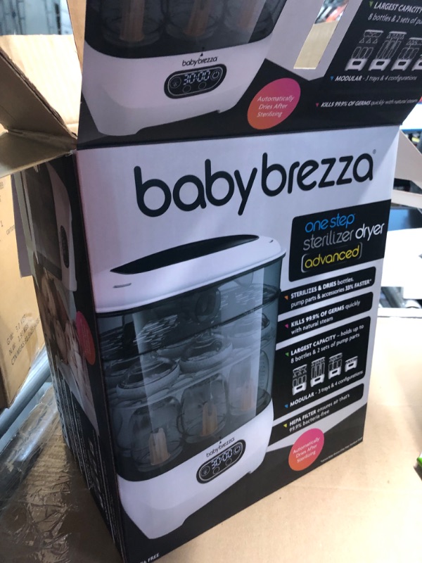 Photo 2 of Baby Brezza Bottle Sterilizer and Dryer Advanced – HEPA Filter And Steam Sterilization – Dries 33 Percent Faster Then Original - Universal Fit up to 8 Baby Bottles And 2 Sets of Pump Parts (Any Brand) Sterilizer-Dryer Advanced