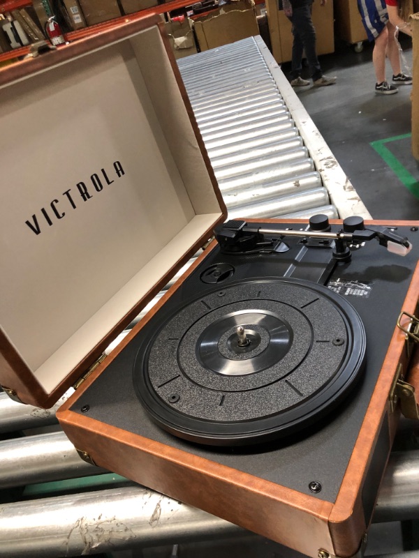 Photo 3 of Victrola Vintage 3-Speed Bluetooth Portable Suitcase Record Player with Built-in Speakers 