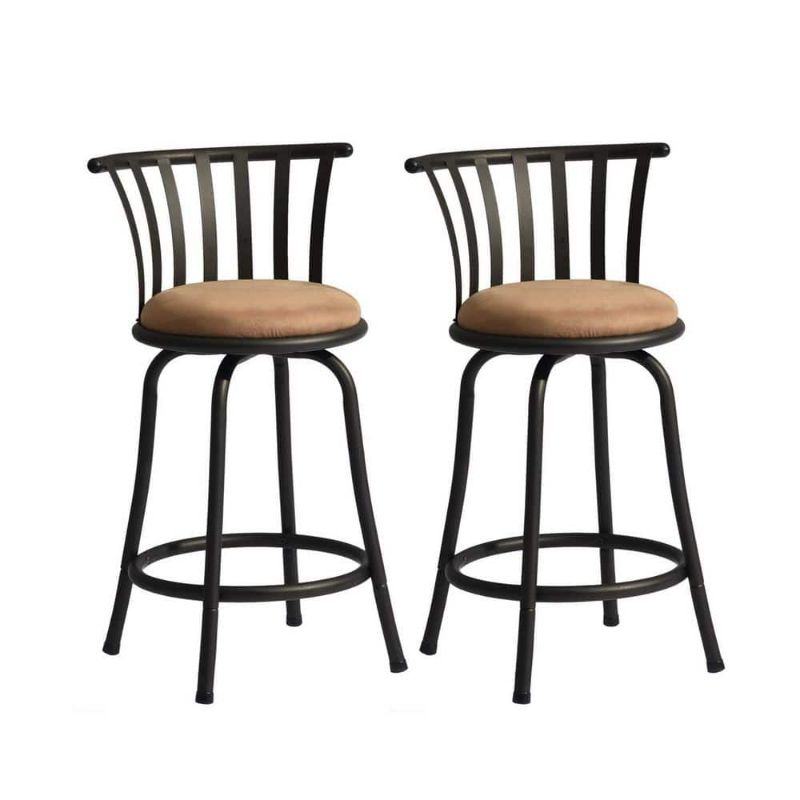 Photo 1 of ***USED - LIKELY MISSING PARTS - UNABLE TO VERIFY FUNCTIONALITY***
Homy Casa Pistil Back Upholstered Swivel Bar Stool (set of 2) - N/a