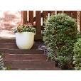 Photo 1 of *TWO PACK* 14 in. Fresno Medium White High-Density Resin Planter (14 in. D x 12 in. H) With Drainage Hole