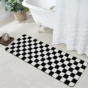 Photo 1 of *similar to stock*  Bathroom Runner Rug Black and White Checkered Long Bath