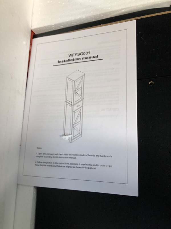 Photo 2 of ***USED - LIKELY MISSING PARTS - UNABLE TO VERIFY FUNCTIONALITY***
WEENFON Tall Bathroom Cabinet with 6 Shelves, Narrow Linen Cabinet with 2 Doors & 1 Drawer, Freestanding Storage Cabinet, for Bathroom, Living Room, Bedroom, Kitchen, Black