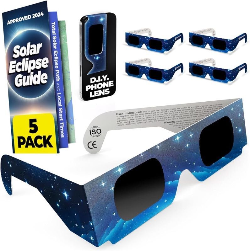 Photo 1 of Medical king Solar Eclipse Glasses AAS Approved 2024(2/5/10/20/60 Pack) CE and ISO Certified Safe for Direct Sun Viewing