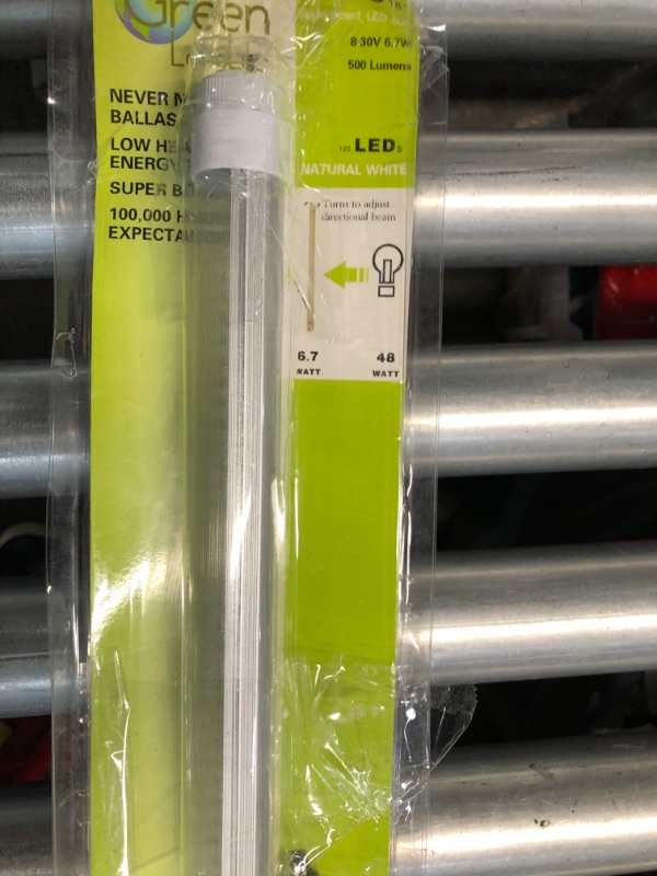 Photo 1 of Green LongLife 3528101 LED 18” Replacement Light Tube with T8 base 500 Lumens 12v or 24v Natural White T8 18 inches Natural White
