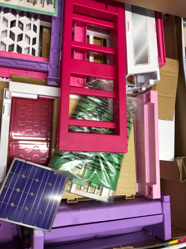 Photo 4 of Barbie DreamHouse Dollhouse with 70+ Accessories, Working Elevator & Slide, Transforming Furniture, Lights & Sounds Wheelchair Accessible Elevator