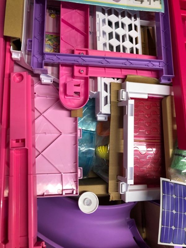 Photo 3 of Barbie DreamHouse Dollhouse with 70+ Accessories, Working Elevator & Slide, Transforming Furniture, Lights & Sounds Wheelchair Accessible Elevator