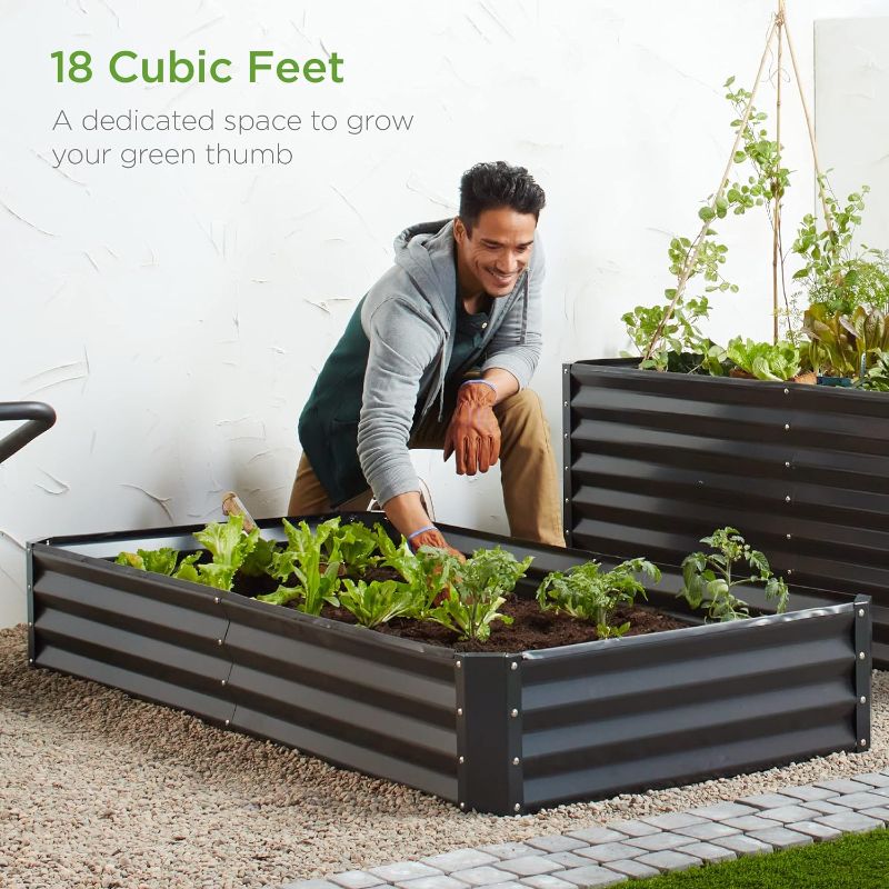 Photo 1 of (NON-REFUNDABLE) SnugNiture Galvanized Raised Garden Bed 6x3x2FT Outdoor Large Metal Planter Box Steel Kit for Vegetables, Flowers, Herbs, and Succulents Brown 6x3x2FT