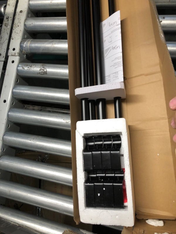 Photo 1 of 1 Inch Double Curtain Rods 72 to 144 Inches (6-12 ft), Black Drapery Rods for Windows, Telescoping Dual Curtain Rod with Translucent Finials 72-144" Black