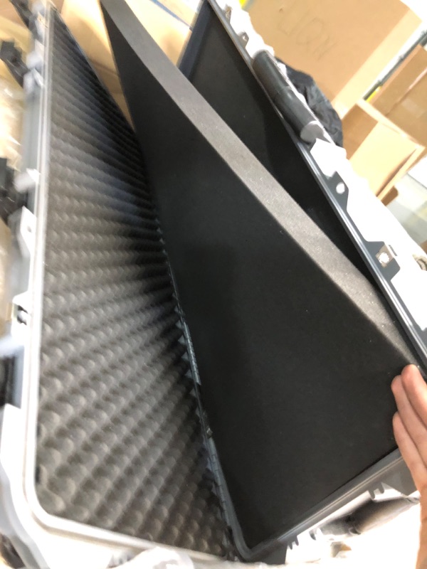 Photo 3 of Eylar 38" Inch Protective Roller Rifle Hard Case with Foam, Waterproof & Crushproof, Two Rifles Or Multiple Guns, Pressure Valve with Lockable Fittings Gray