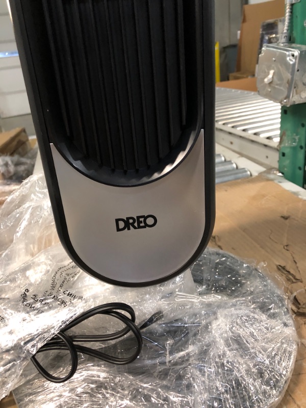 Photo 2 of ***USED - NO PACKAGING - REMOTE MISSING - UNABLE TO TEST - BASE DAMAGED - SEE PICTURES***
Dreo Cruiser Pro T1 Tower Fan, 42 Inch Quiet Oscillating Bladeless Fan with Remote, 6 Speeds, 3 Modes, LED Display, 12H Timer, Black Floor Standing Fan Powerful for 