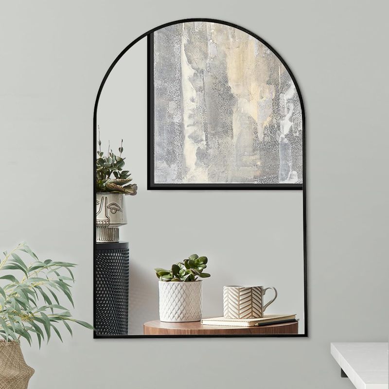 Photo 1 of  Framed Black Arched Mirror 