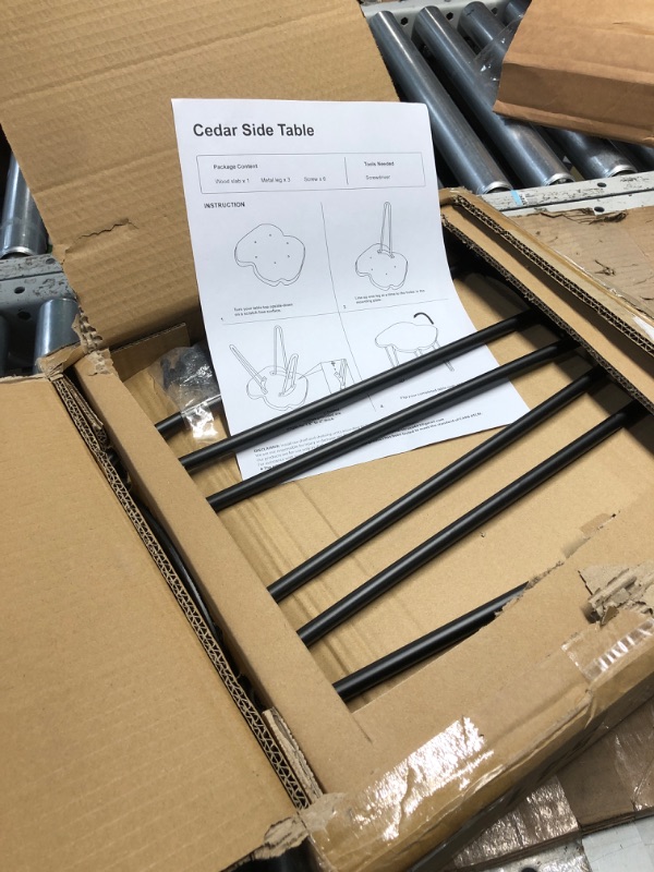 Photo 1 of WELLAND Live Edge Side Table with Hairpin Legs 