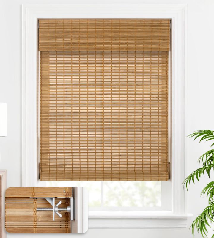 Photo 1 of  Bamboo Roller Shades, 22w X 72h in