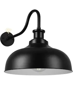 Photo 1 of Dusk to Dawn Outdoor Gooseneck Barn Light,14 Inch Dome 