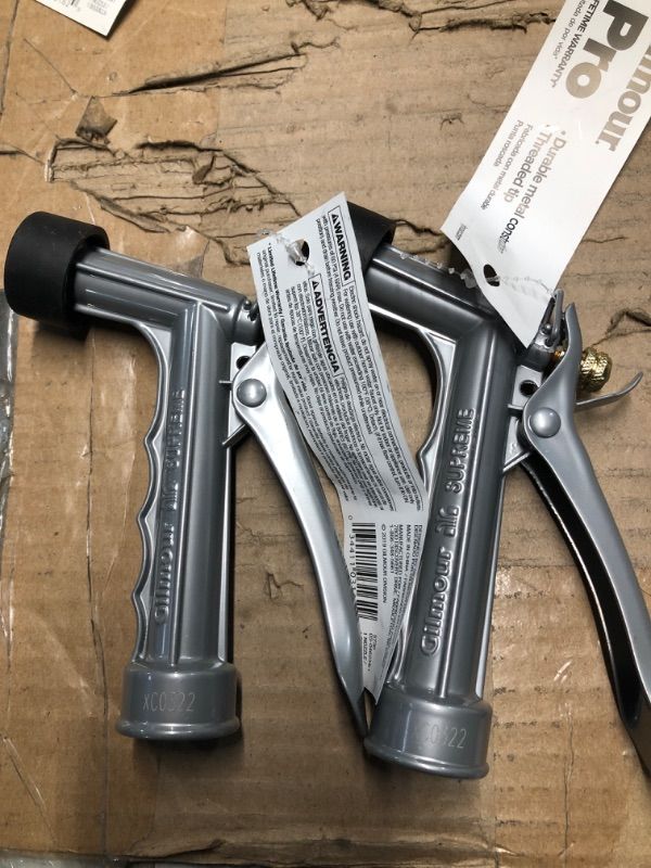 Photo 1 of ***BUNDLE PACK OF TWO NON REFUNDABLE***
Gilmour Full Size Zinc Pistol Grip Nozzle