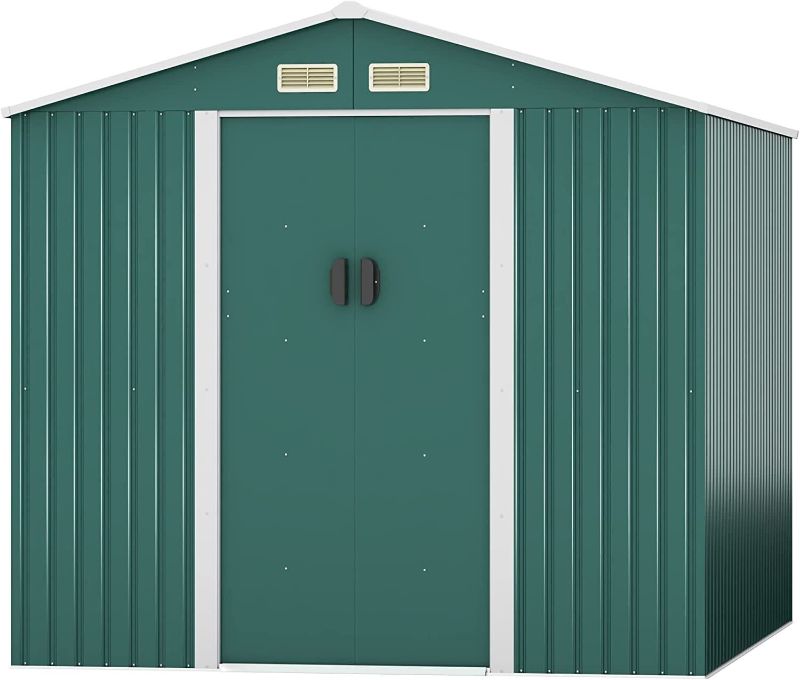 Photo 1 of ***NONREFUNDABLE - NOT FUNCTIONAL - FOR PARTS ONLY - SEE COMMENTS***
JAXPETY 7 Ft. W X 4 Ft. D Metal Outdoor Storage Shed (28 Sq. Ft.), Green