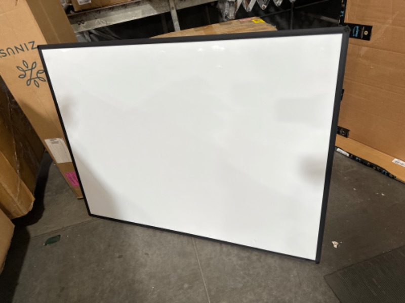 Photo 4 of *DAMAGED READ NOTES*VIZ-PRO Magnetic Dry Erase White Board 48 X 36 Inches, Black Aluminium Frame, with 12-Count Markers