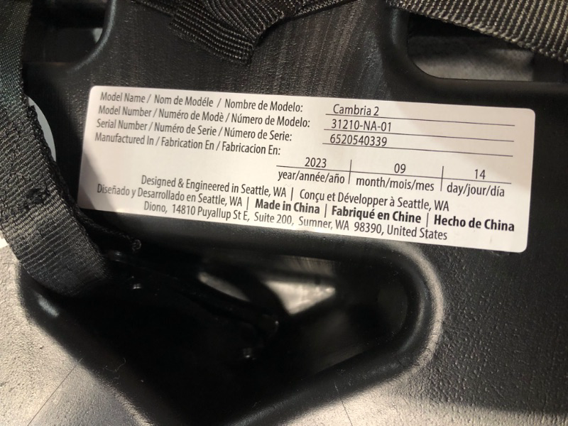 Photo 2 of Diono Cambria 2 XL 2022, Dual Latch Connectors, 2-in-1 Belt Positioning Booster Seat, High-Back to Backless Booster 