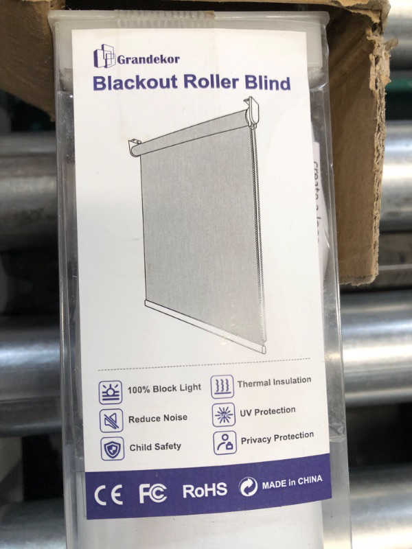 Photo 4 of Blackout Roller Shades for Windows,60" W x 72" H, White,Pull Down Shades for Windows with Chain Cord, White 