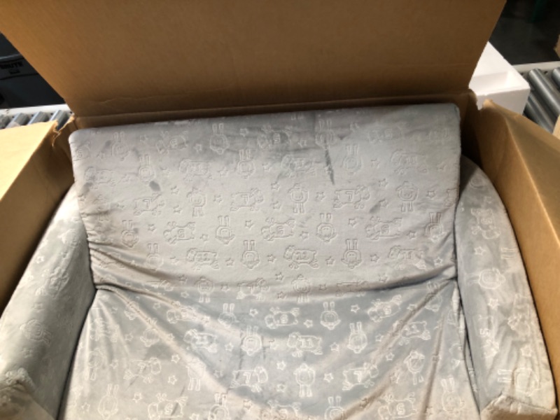 Photo 2 of Delta Children Serta Perfect Extra Wide Convertible Sofa to Lounger, Comfy 2-in-1 Flip Open Couch/Sleeper Grey