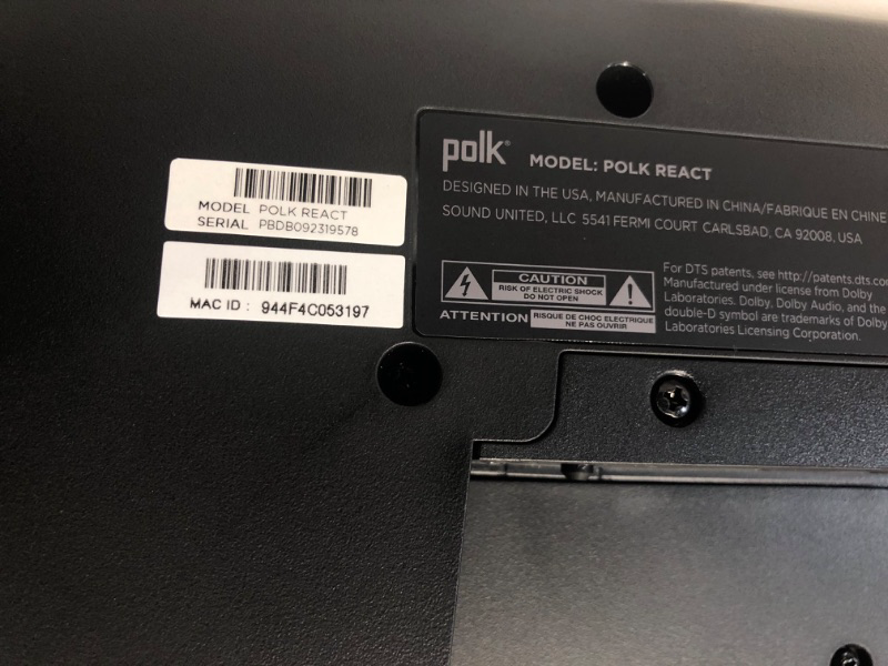 Photo 4 of Polk Audio React Sound Bar, Dolby & DTS Virtual Surround Sound, Next Gen Alexa Voice Engine with Calling & Messaging 