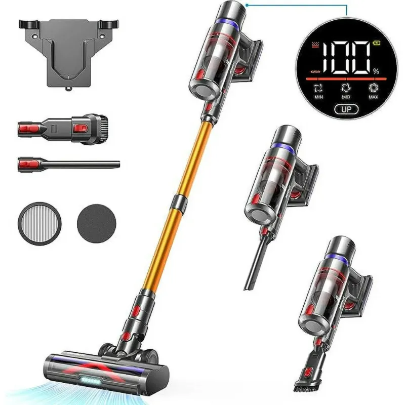 Photo 1 of  HOMPANY Cordless Vacuum Cleaner 500W/40Kpa Stick Vacuum Touch Screen - Gold