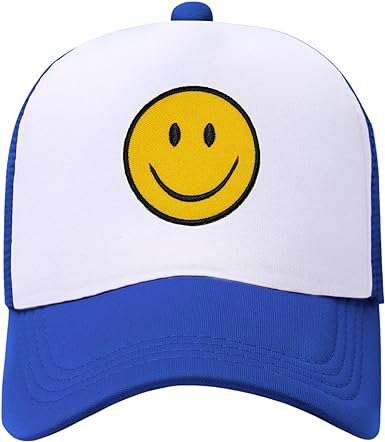 Photo 1 of lycycse Womens Trucker Hats Retro Mesh Baseball Cap with Smile Patch Foam Neon High Crown Y2K Hats