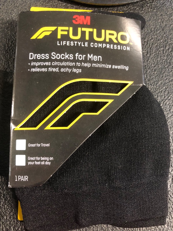 Photo 3 of **NON-REFUNDABLE** 2 PACK FUTURO Men's Dress Socks for Improved Circulation - Black