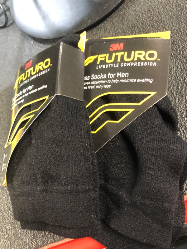 Photo 2 of **NON-REFUNDABLE** 2 PACK FUTURO Men's Dress Socks for Improved Circulation - Black