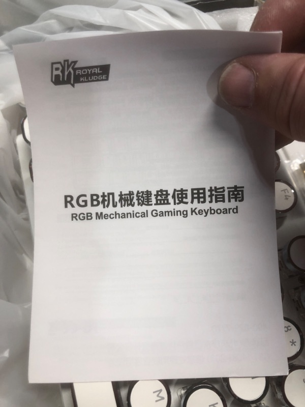 Photo 2 of RK ROYAL KLUDGE S108 Typewriter Style Retro Mechanical Gaming Keyboard Wired with True RGB Backlit Collapsible Wrist Rest 108-Key Red Switch Round Keycap - White red switch white