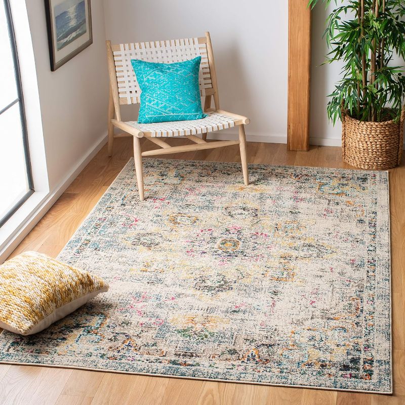 Photo 1 of ***STOCK IMAGE FOR REFERENCE ONLY***
SAFAVIEH Madison Collection Accent Rug - 3' x 5', Grey & Gold, Floral Medallion Distressed Design, Non-Shedding & Easy Care, Ideal for High Traffic Areas in Entryway, Living Room, Bedroom (MAD611F)