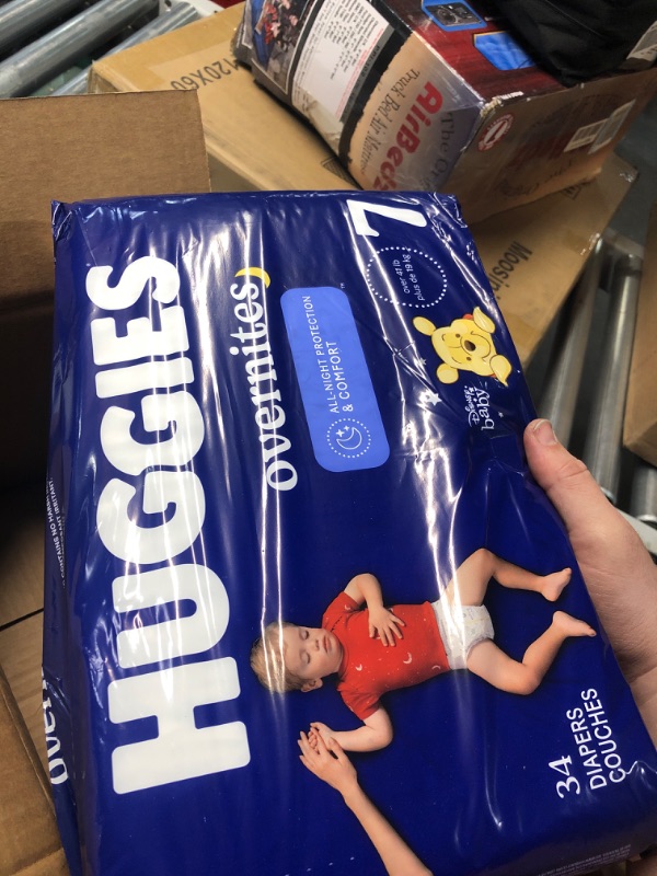Photo 3 of ***PREVIOUSLY OPENED, APPEARS NEW***
Huggies Overnites Size 7 Overnight Diapers (41+ lbs), 68 Ct (2 Packs of 34), Packaging May Vary Size 7 68