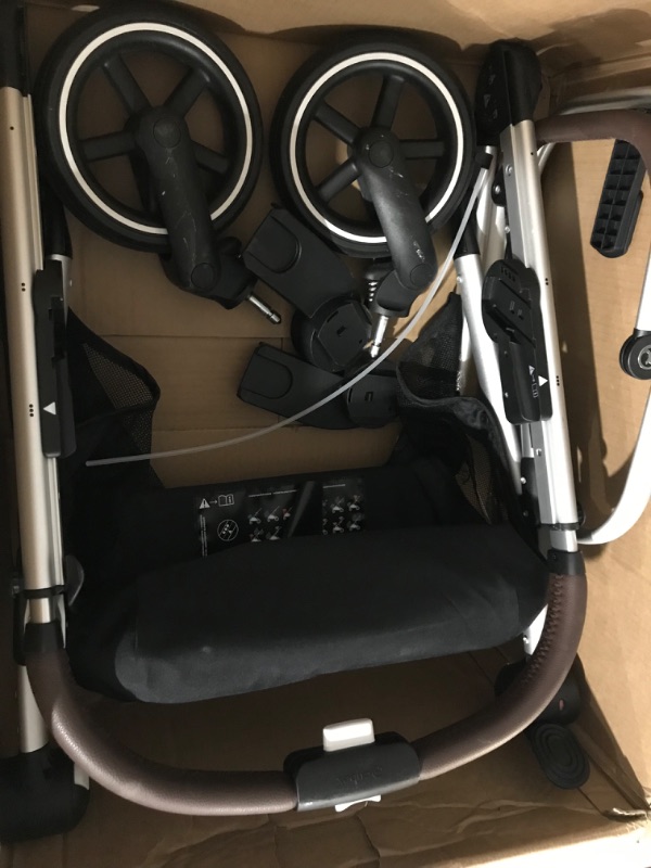 Photo 2 of ***MISSING PARTS*NO SEAT/HOOD*SCRATCHED ON WHEELS*PICTURED***
Cybex Gazelle S All-in-One Toddler and Baby Stroller with Over 20 Modular Configurations, Ergonomic Near-Flat Recline, Shopper Basket, and Compact Fold, Ocean Blue Ocean Blue Stroller V2