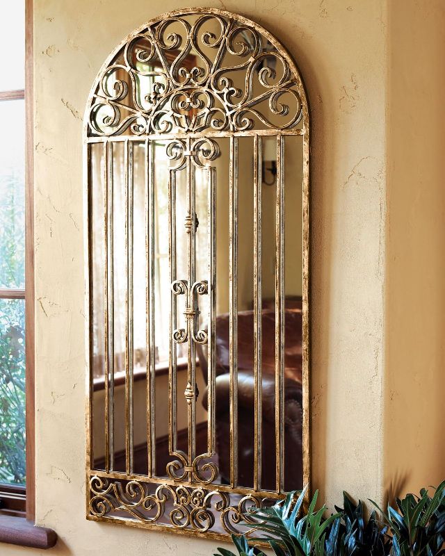 Photo 1 of ***STOCK IMAGE FOR REFERENCE ONLY***
ANT WHITE IRON GARDEN GATE MIRROR 23.75" wide/.75" deep/49.75" tall