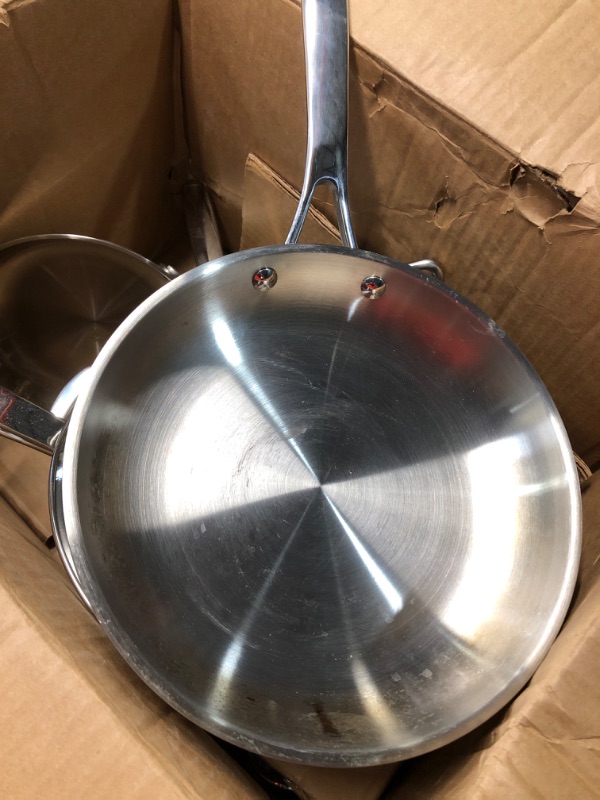 Photo 3 of ***used
Martha Stewart Castelle 10 Piece 18/8 Stainless Steel Induction Safe Pots and Pans Non-Toxic Cookware Set 10-Piece Cookware Set Stainless Steel