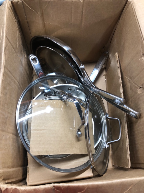 Photo 2 of ***used
Martha Stewart Castelle 10 Piece 18/8 Stainless Steel Induction Safe Pots and Pans Non-Toxic Cookware Set 10-Piece Cookware Set Stainless Steel