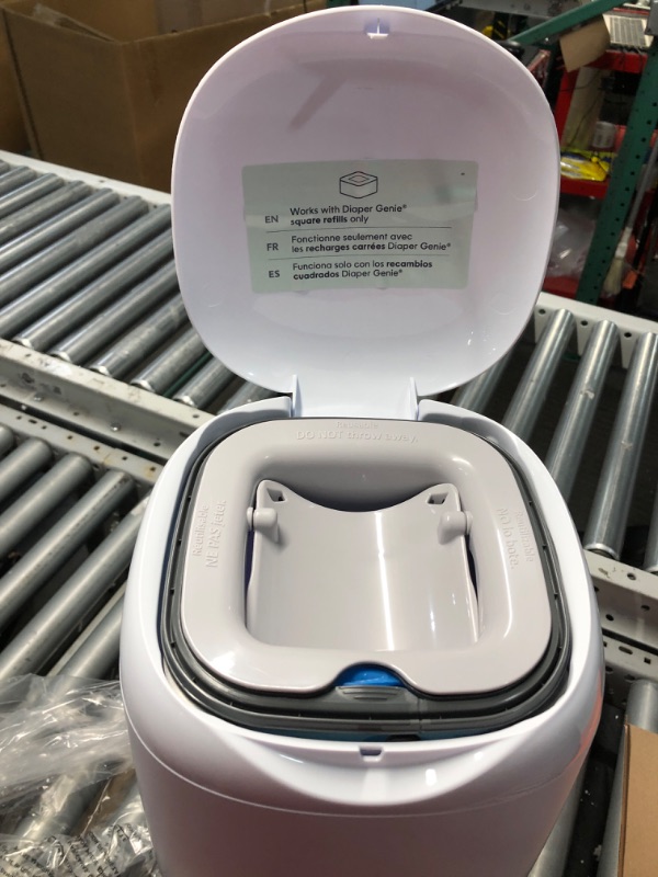 Photo 1 of Diaper Genie Compact Pail Includes 1 Starter Square Refill That can Hold up to 165 Newborn-Sized Diapers.