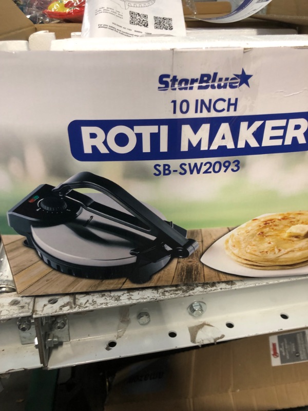 Photo 3 of 10inch Roti Maker by StarBlue with FREE Roti Warmer - The automatic Stainless Steel Non-Stick Electric machine to make Indian style Chapati, Tortilla, Roti AC 110V 50/60Hz 1200W SB-SW2093