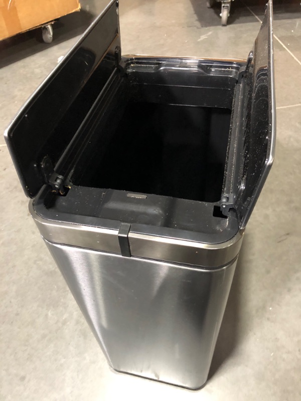 Photo 2 of (READ FULL POST) Rubbermaid Elite Stainless Steel Slim Sensor Trash Can for Home and Kitchen, Batteries Included, 11.8 Gallon, Charcoal