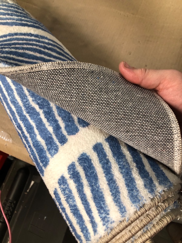 Photo 3 of ***USED - DIRTY - NO PACKAGING***
ODIKA Soft 3x5 Area Rug, Anti Slip, Washable, Pet Friendly, Faux Cashmere Modern Carpet for Living Room Bedroom (Blue, 3x5 ft) 3x5 ft Blue