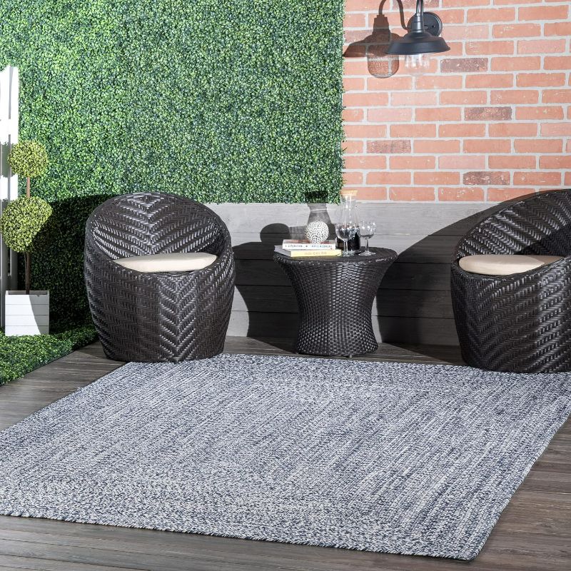 Photo 1 of *STOCK IMAGE FOR REFERENCE ONLY*
nuLOOM Wynn Braided Indoor/Outdoor Area Rug, 4x6, Light Blue