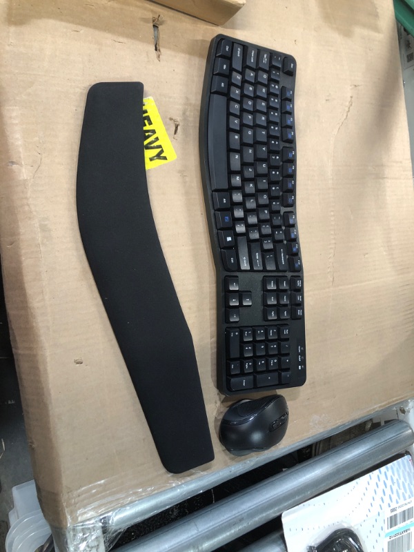 Photo 2 of Amazon Basics Ergonomic Wireless Keyboard Mouse Combo - QWERTY - Black