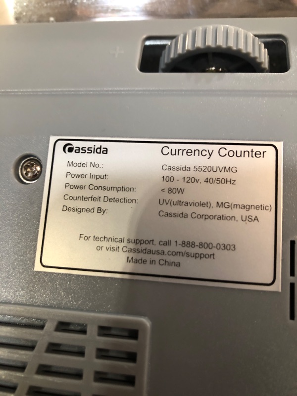 Photo 3 of Cassida 5520 UV/MG - USA Money Counter 