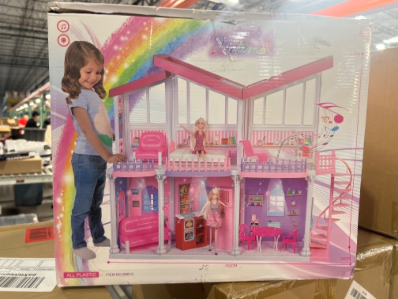 Photo 4 of ***USED - LIKELY MISSING PARTS - UNABLE TO VERIFY FUNCTIONALITY***
Large Plastic Dream Doll House, Dollhouse 2024 with Play Kitchen& Big Furnitures? Lights&Music, Playhouse Toys Gifts for 3 to 12 Year Olds Girls Kids Toddlers